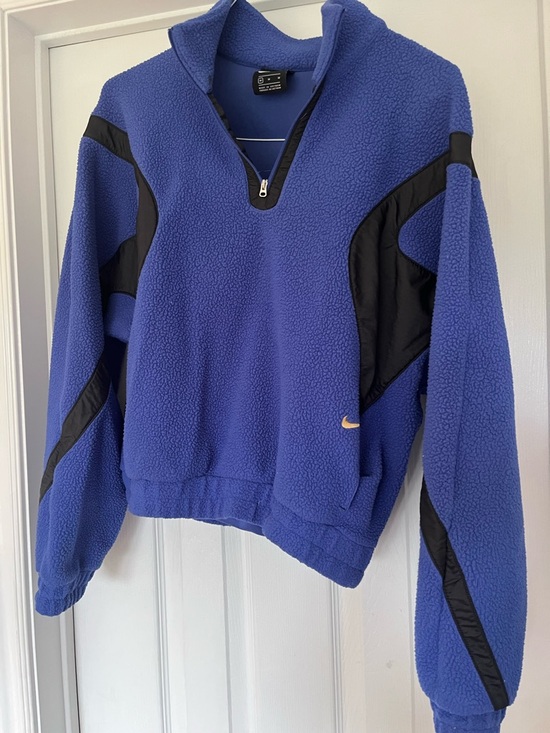 Nike Tops - Nike Purple-Blue Fleece Half-Zip Pullover with Black Trim